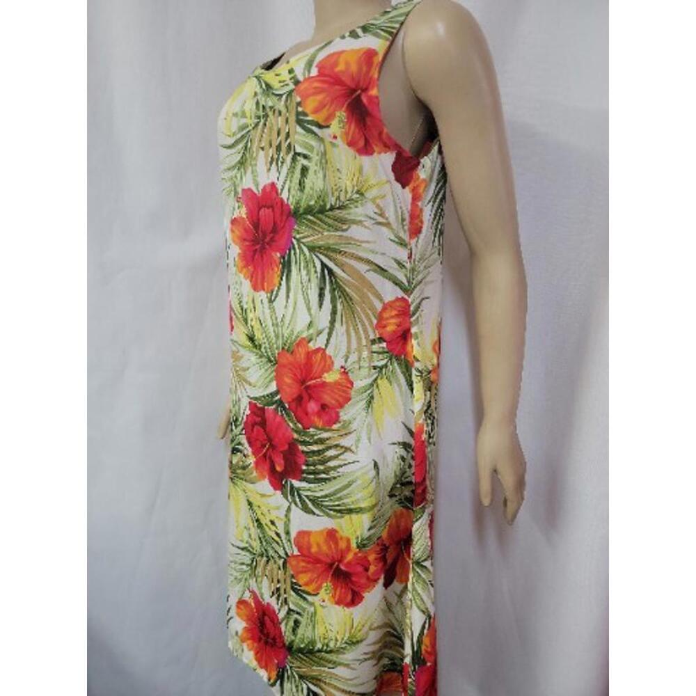 Two Palms Hibiscus Print Hawaiian Women's Sleeveless Dress Size M NEW #C - Picture 8 of 13